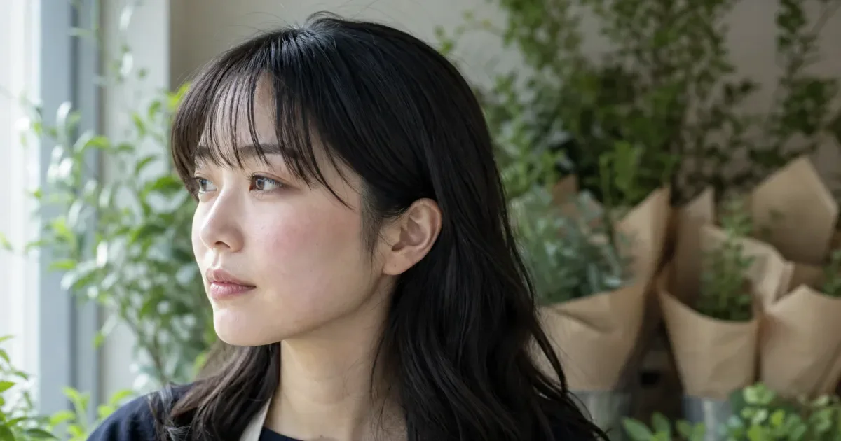 中央の長さ|「眉下寄り」と「目に入らない長さ」の違いの編集参考写真