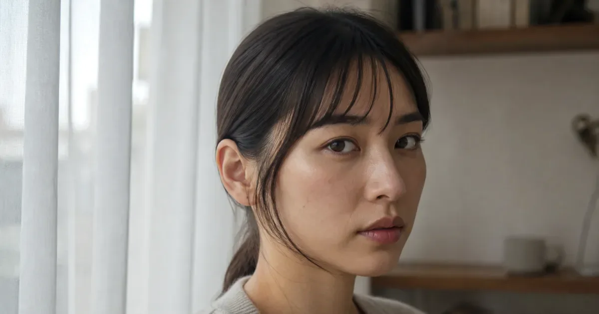 顔まわり｜「頬骨まわりを縦につなぐ」と「目尻から頬骨へ自然につなぐ」の違いの比較用編集写真
