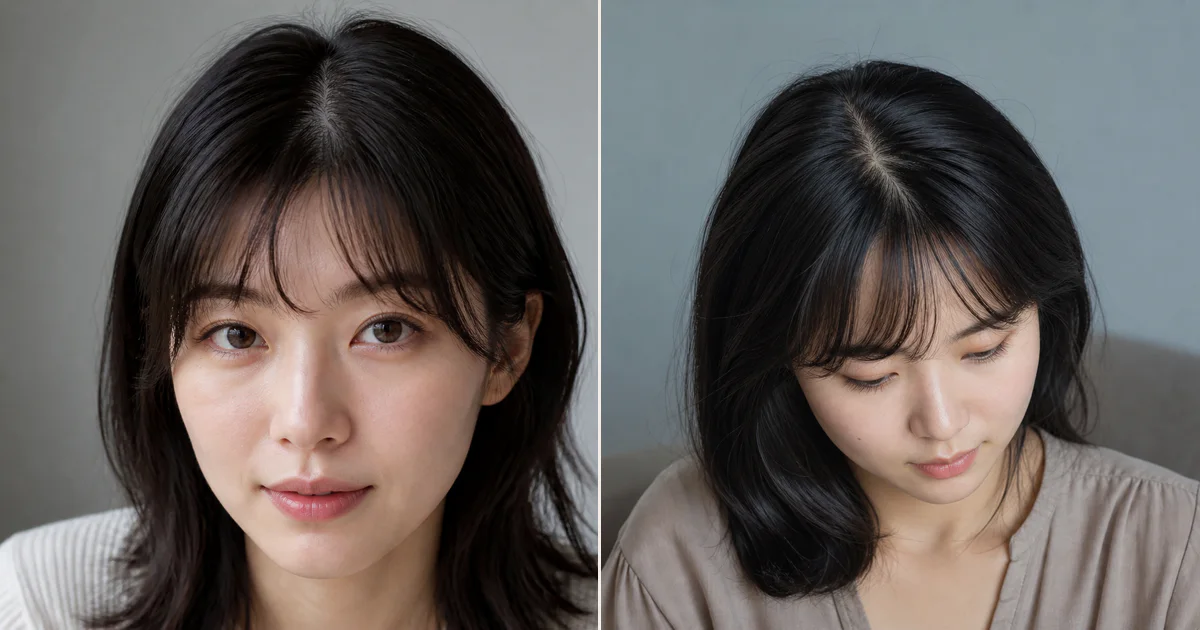 分け目|「弱い自然分け」と「自然な弱い分け」の違いの編集参考写真