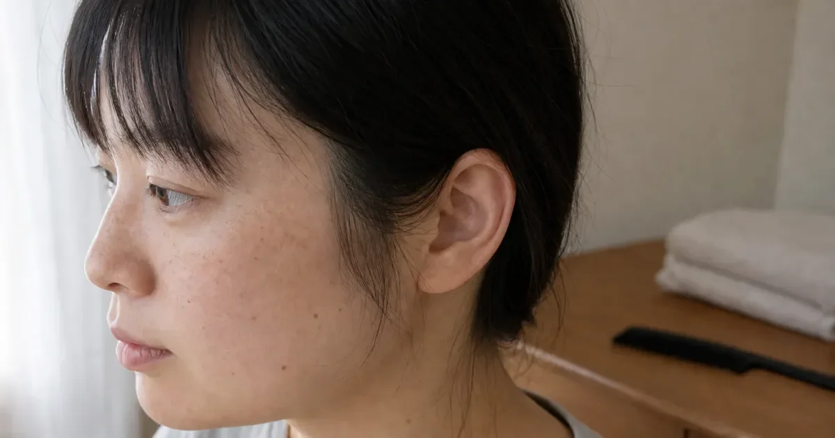 サイドへの接続|「もみあげへ柔らかく接続」と「段差を作らず接続」の違いの編集参考写真