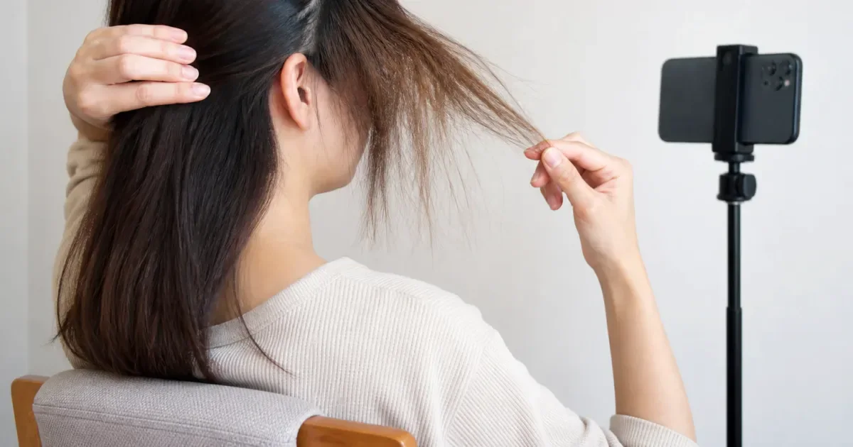 熱を当てた部分だけ硬く見えるとき、次の美容室までに確認する順番の編集参考写真