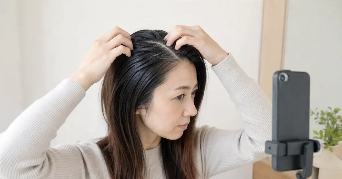 根元だけ重く見えるとき、次の美容室までに確認する順番の編集参考写真