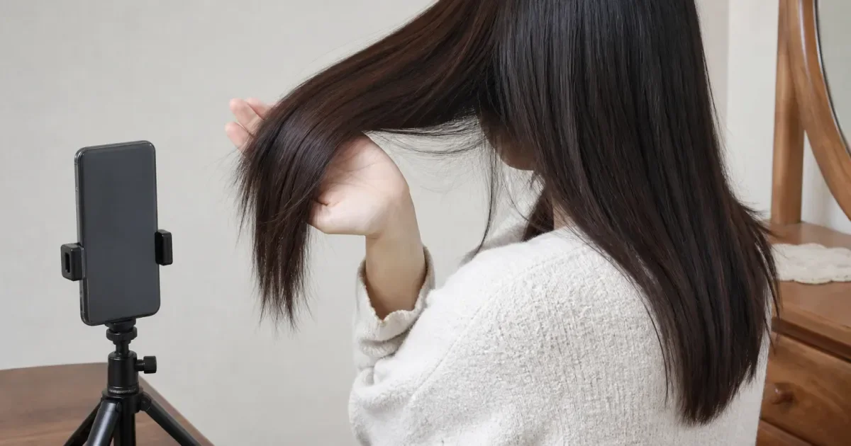保湿後に動きが出にくいとき、次の美容室までに確認する順番の比較用編集写真