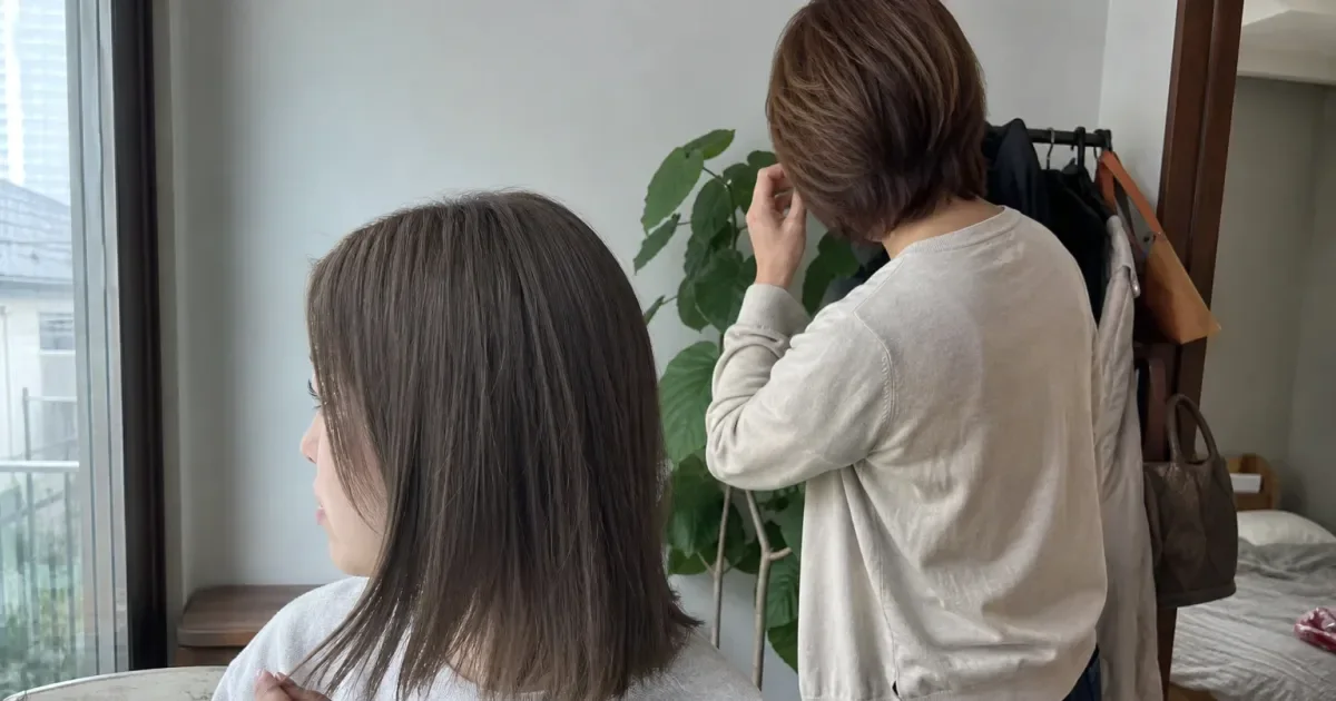 アッシュブラウンとチェスナットブラウンの違いの編集参考写真