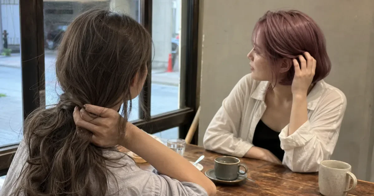 アッシュブラウンとローズブラウンの違いの編集参考写真