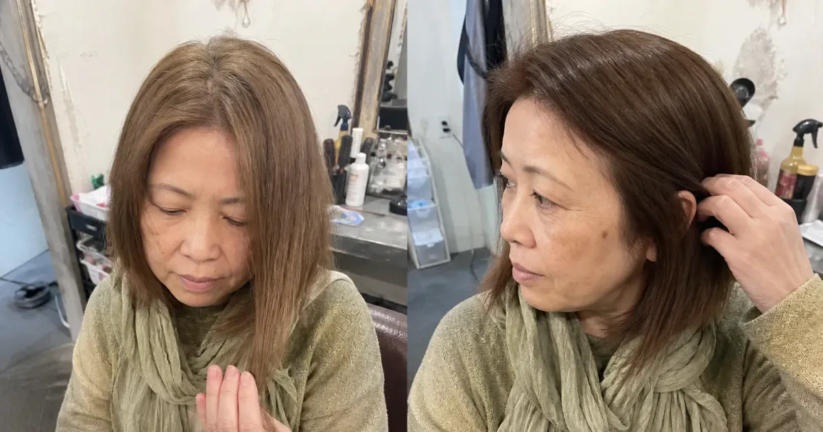 ベージュブラウンとチェスナットブラウンの違いの編集参考写真