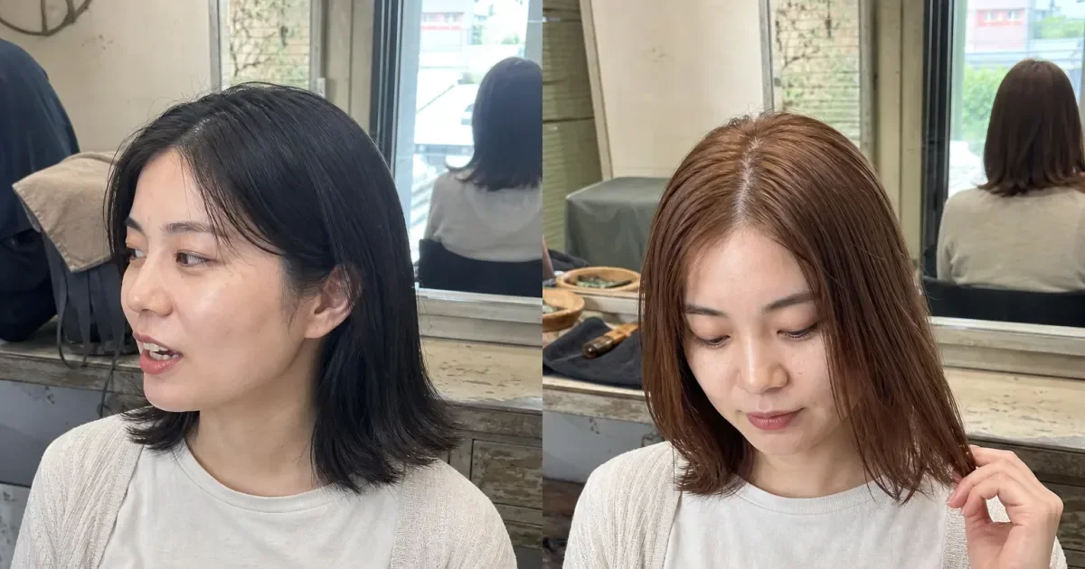ブルーブラックとカッパーブラウンの違いの編集参考写真