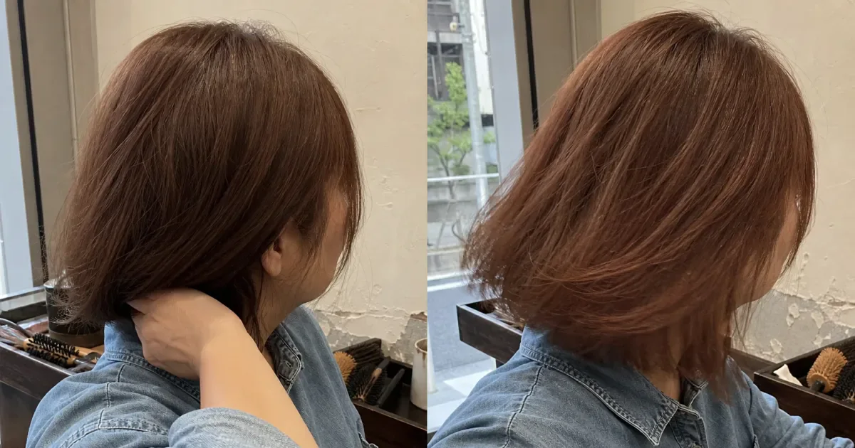 チェスナットブラウンとカッパーブラウンの違いの編集参考写真