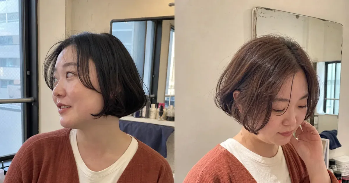 ナチュラルブラックとベージュブラウンの違いの編集参考写真