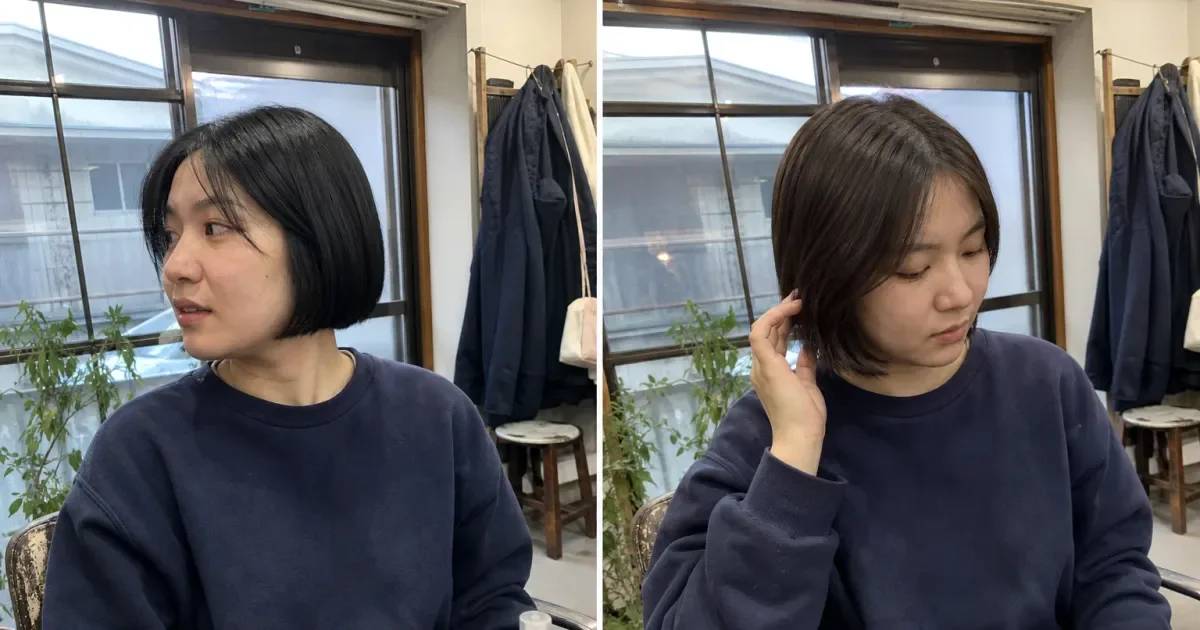 ナチュラルブラックとダークブラウンの違いの比較用編集写真