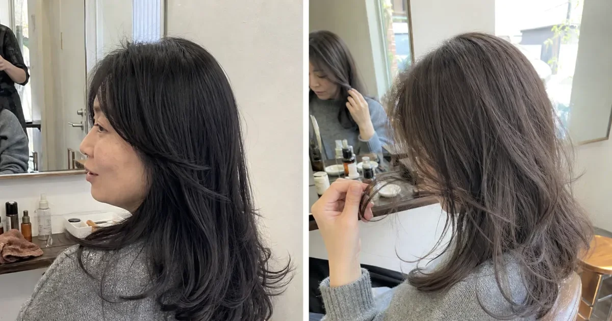 ナチュラルブラックとグレージュの違いの編集参考写真