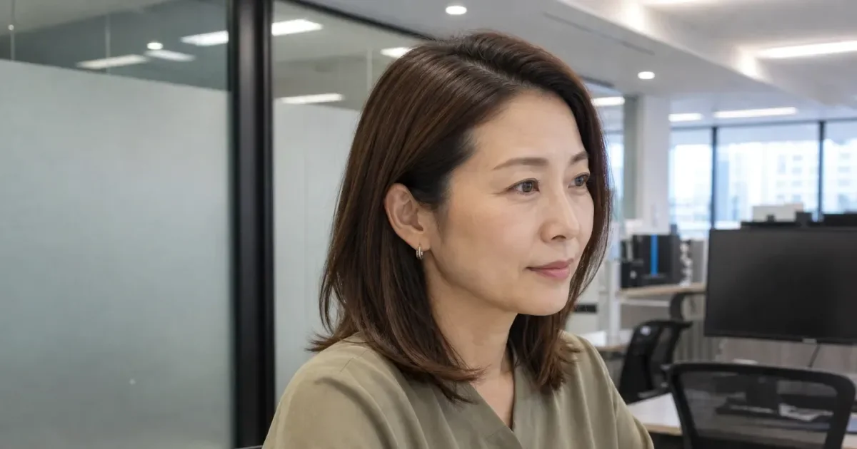 学校や職場の室内で落ち着いて見せるなら、暖かい色みを残す髪色3案の比較用編集写真