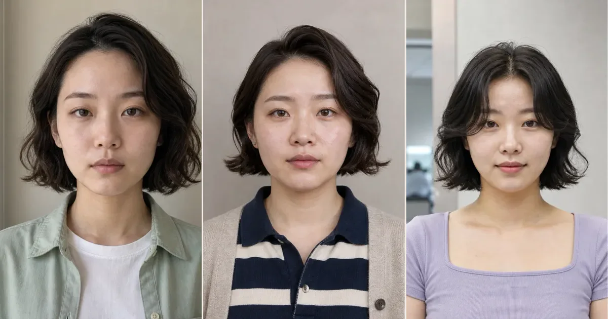 ボブで、大きな波を主役にしたいときの3案の編集参考写真