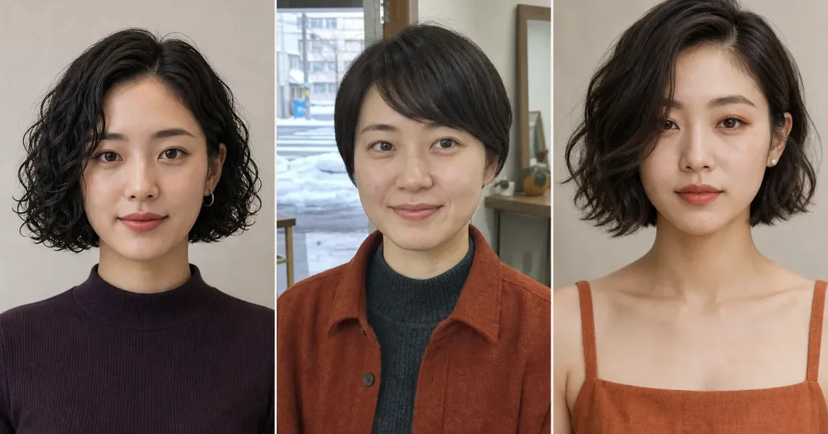 ショートで、毛先の重さを残したいときの3案の編集参考写真