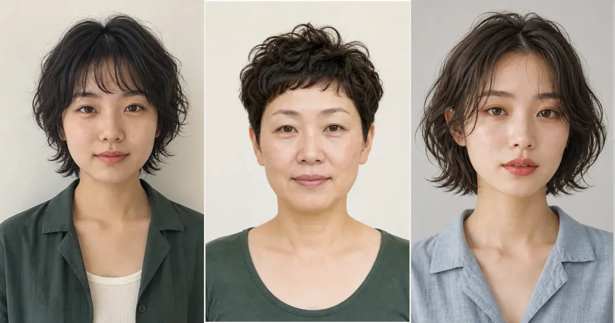 ショートで、長さを保ちながら変化を見せたいときの3案の比較用編集写真