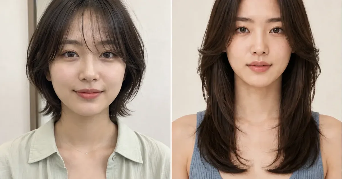 フラッフィーシャグボブとバタフライレイヤーの違いの編集参考写真