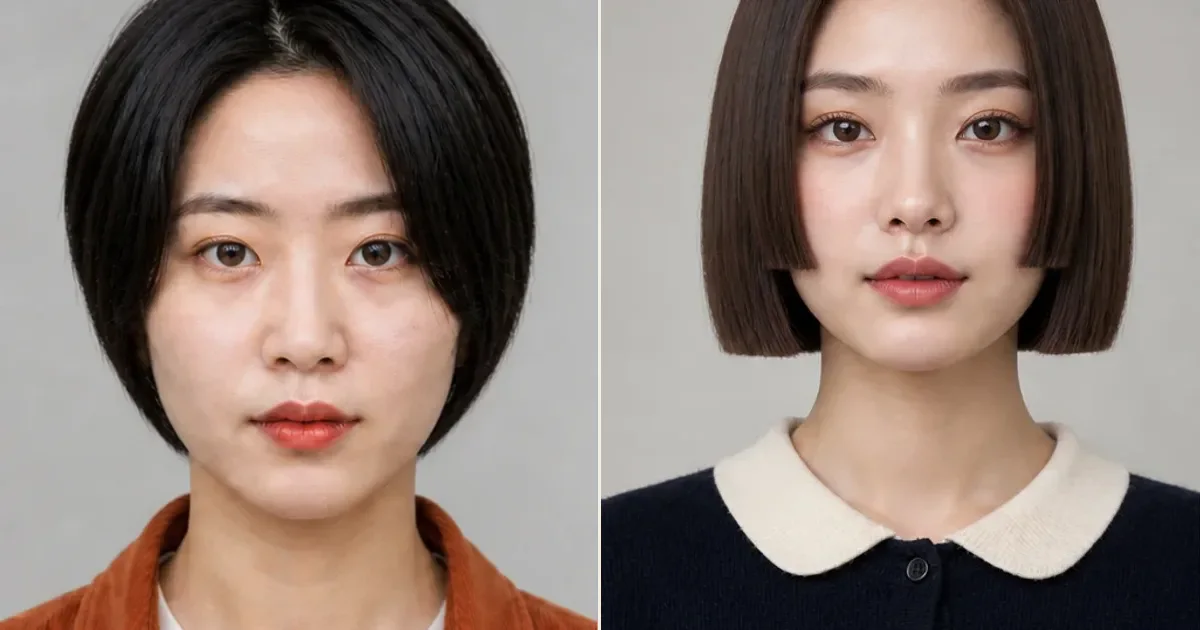ハンサムショートとコンパクト姫ボブの違いの編集参考写真