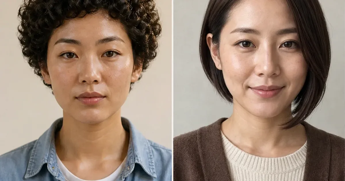 大人ニュアンスショートと前下がりショートボブの違いの編集参考写真
