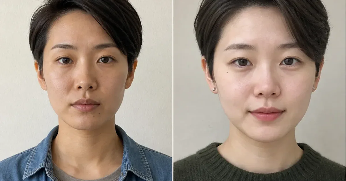 サイドスイープピクシーとナチュラルピクシーの違いの比較用編集写真
