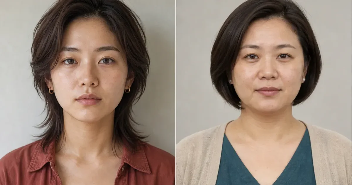 大人の丸みショートとグラデーションボブの違いの編集参考写真
