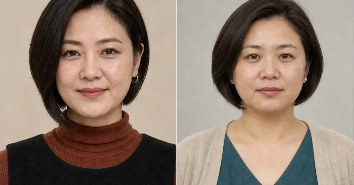 スタックドボブとグラデーションボブの違いの比較用編集写真