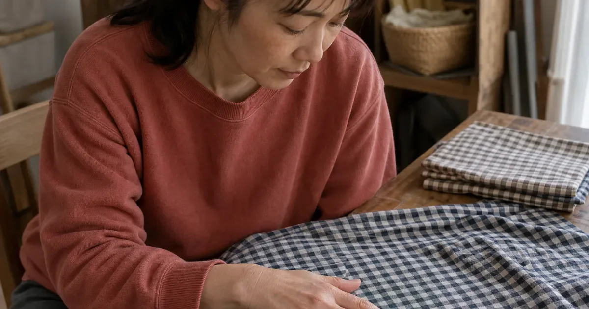 クリアのネイルを普段着に合わせる前にの比較用編集写真