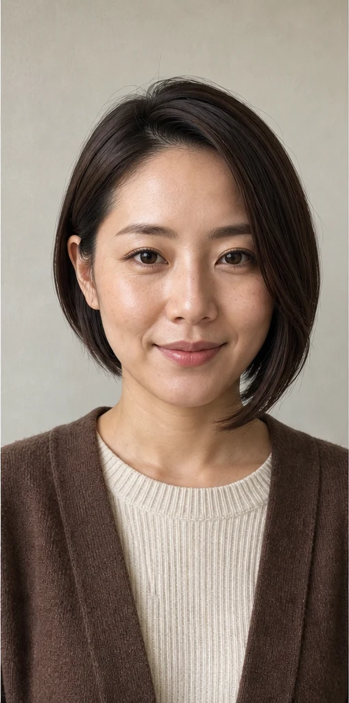 前下がりショートボブの正面ビュー
