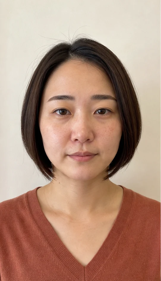 前下がりグラデーションボブの正面ビュー