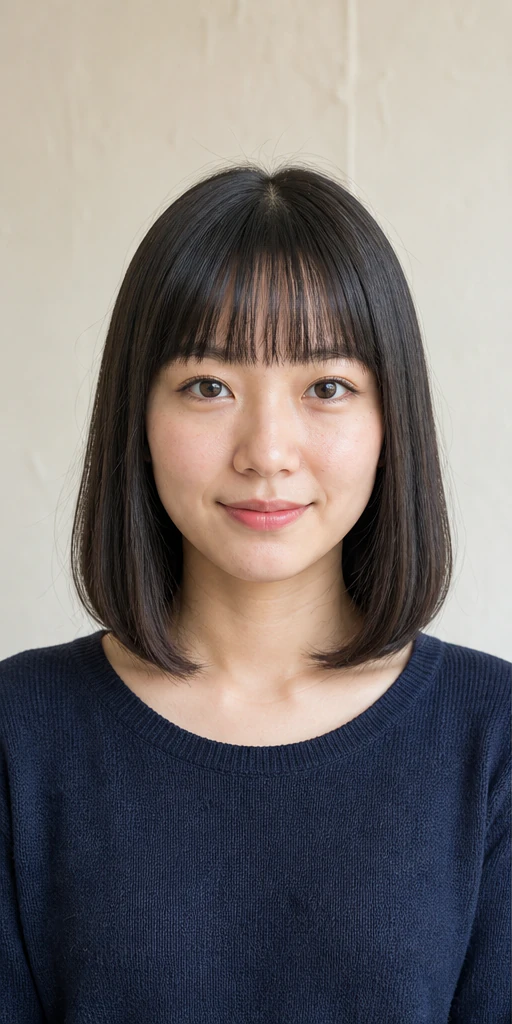 フルバング・肩ラインストレートの正面ビュー