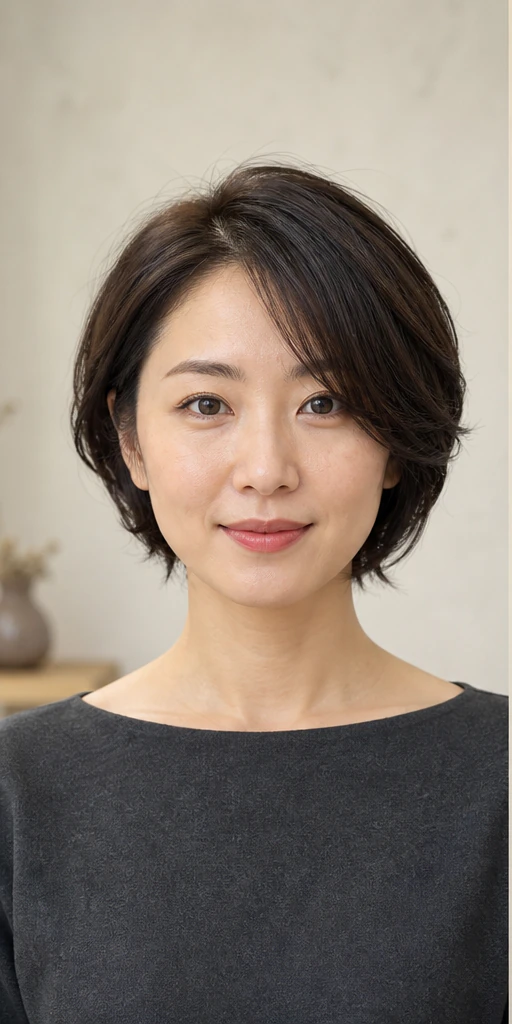 韓国風リーフショートの正面ビュー