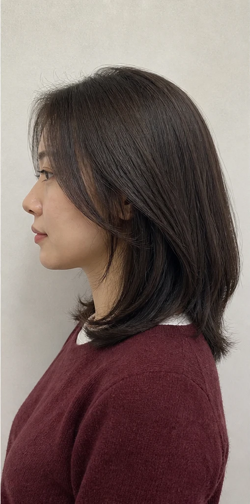 内巻きレイヤーミディの側面ビュー