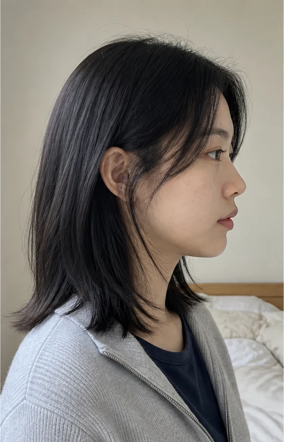 エアリー・ミディアムストレートの側面ビュー