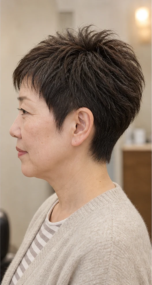 ソフトスパイキーピクシーの側面ビュー