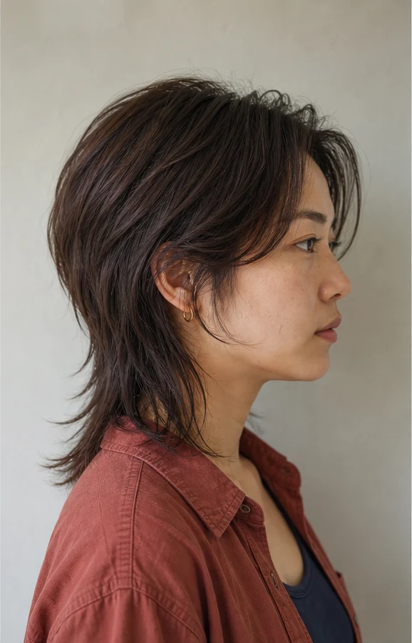 大人の丸みショートの側面ビュー
