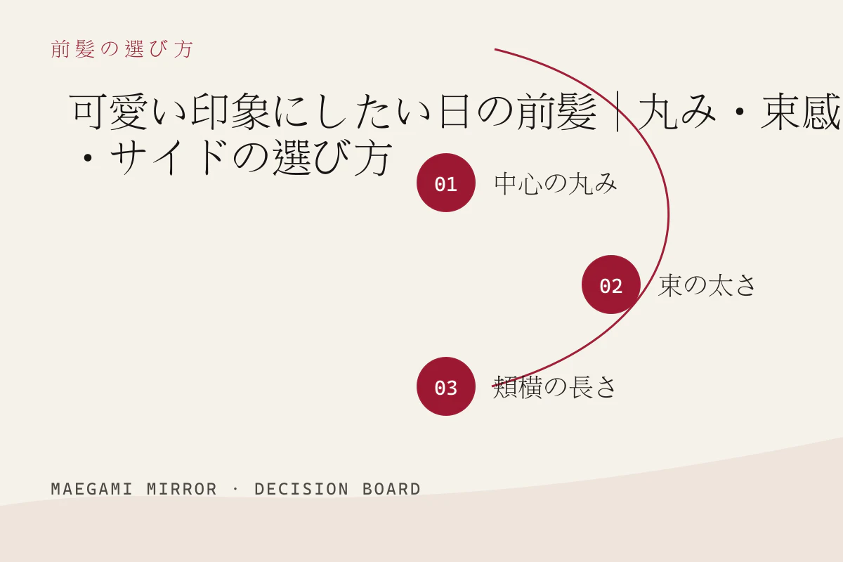 可愛い印象にしたい日の前髪｜丸み・束感・サイドの選び方の3つの判断軸