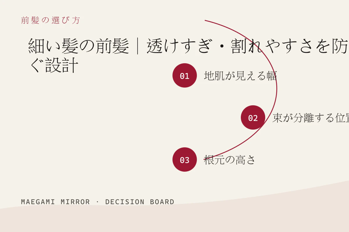 細い髪の前髪｜透けすぎ・割れやすさを防ぐ設計の3つの判断軸