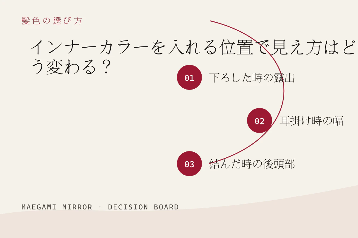 インナーカラーを入れる位置で見え方はどう変わる？の3つの判断軸