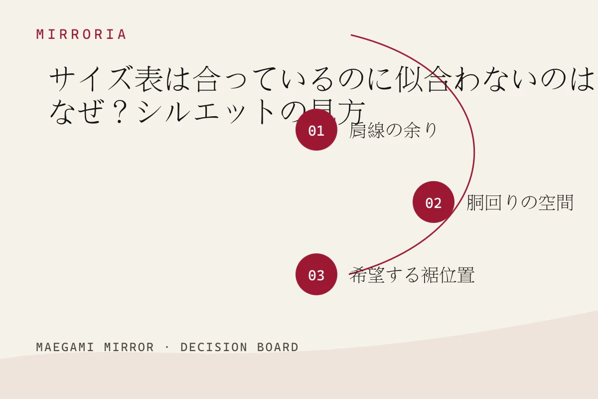 サイズ表は合っているのに似合わないのはなぜ？シルエットの見方の3つの判断軸