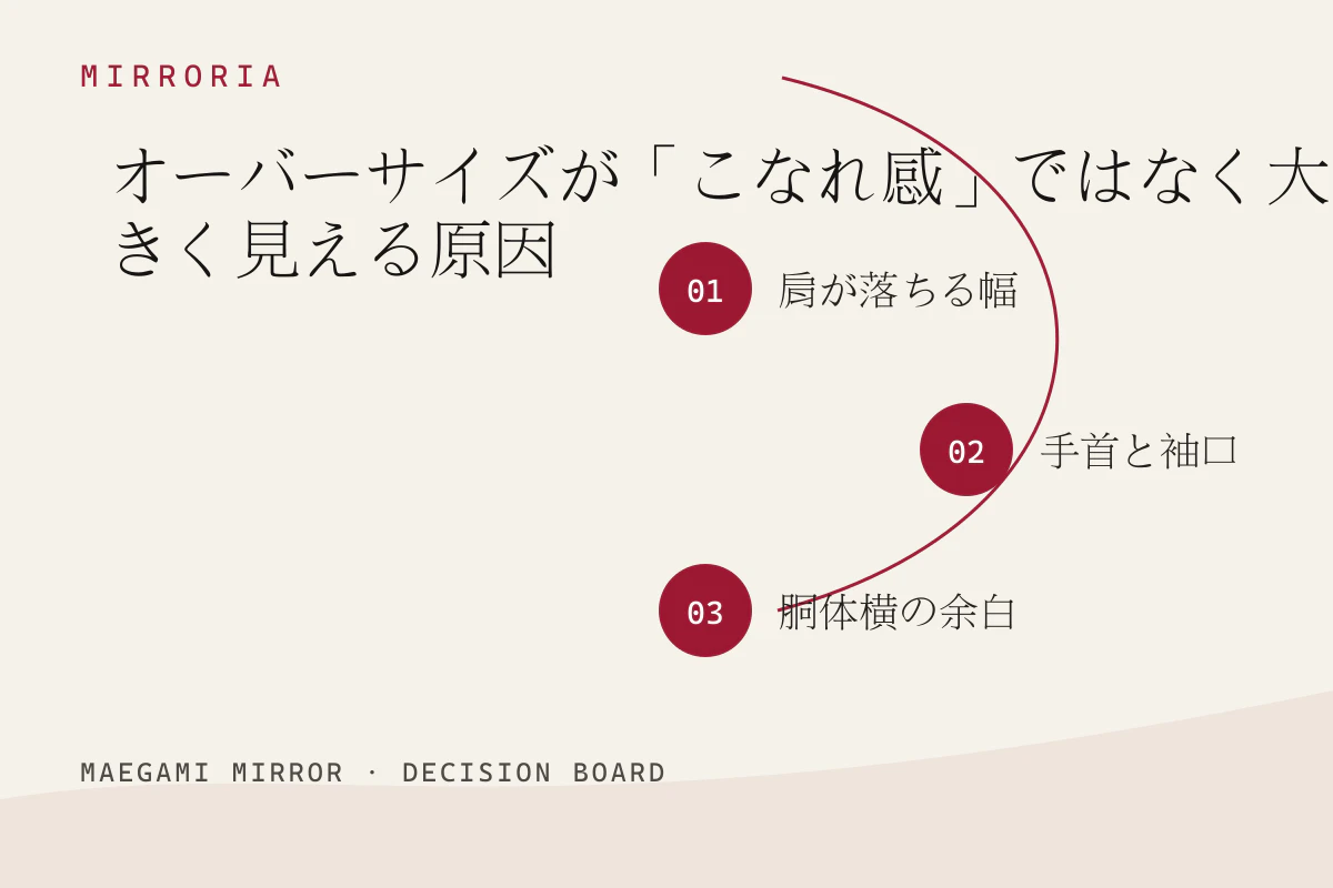 オーバーサイズが「こなれ感」ではなく大きく見える原因の3つの判断軸