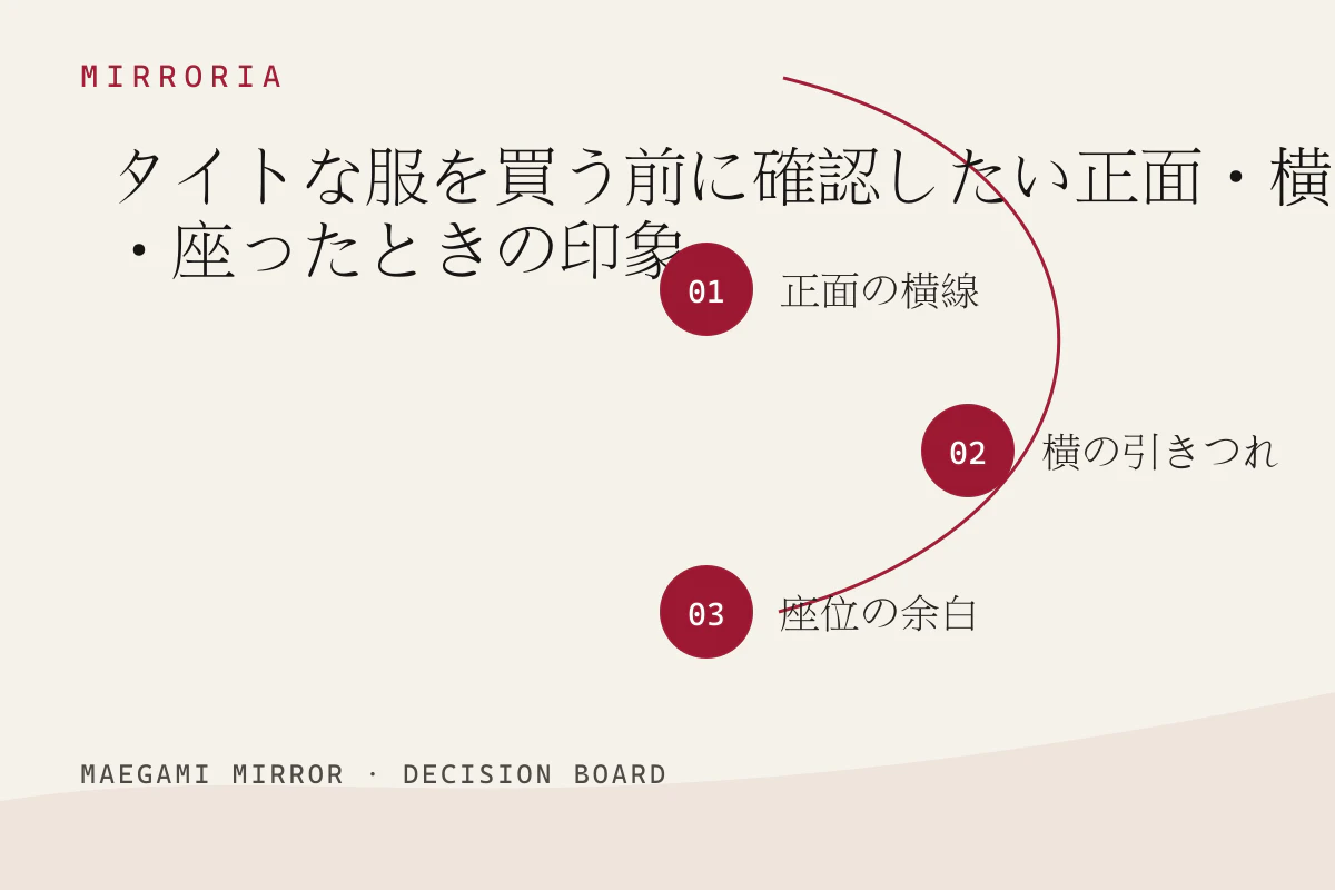 タイトな服を買う前に確認したい正面・横・座ったときの印象の3つの判断軸