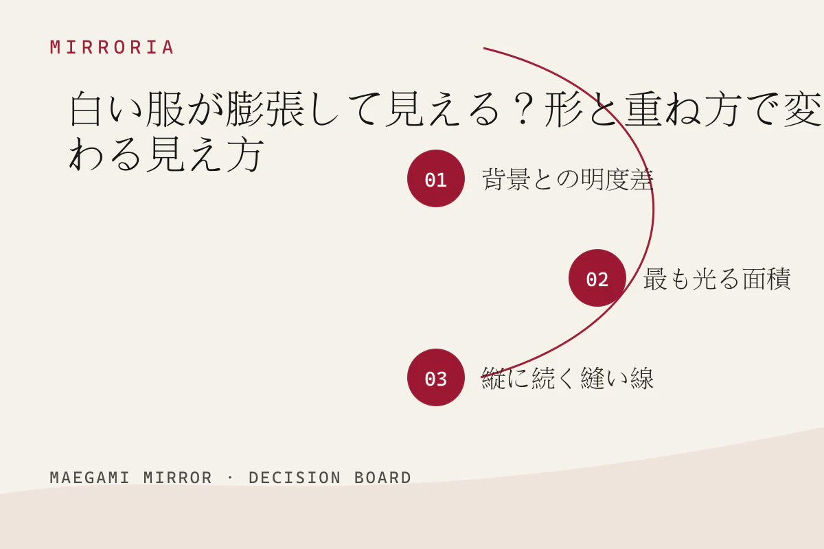 白い服が膨張して見える？形と重ね方で変わる見え方の3つの判断軸