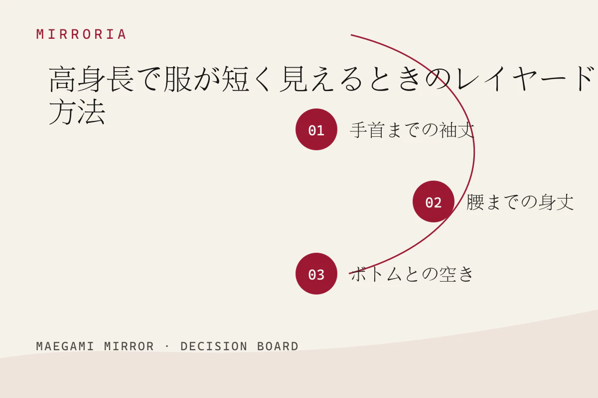 高身長で服が短く見えるときのレイヤード方法の3つの判断軸