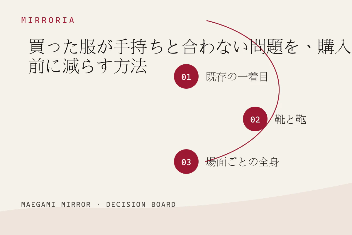 買った服が手持ちと合わない問題を、購入前に減らす方法の3つの判断軸