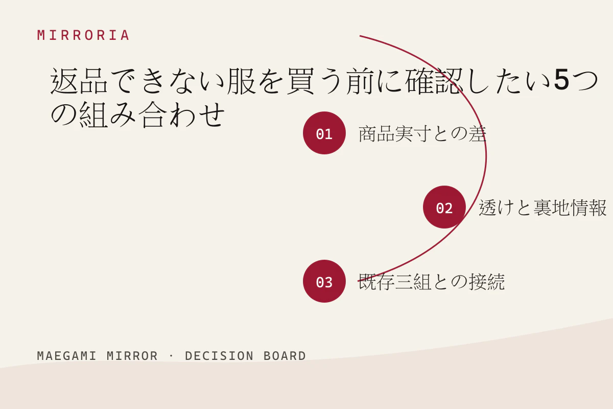 返品できない服を買う前に確認したい5つの組み合わせの3つの判断軸