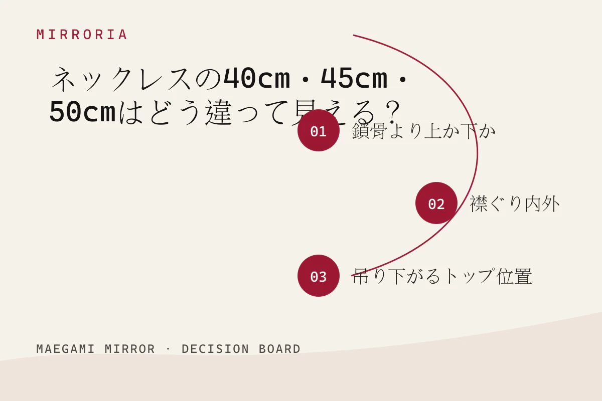 ネックレスの40cm・45cm・50cmはどう違って見える?の3つの判断軸