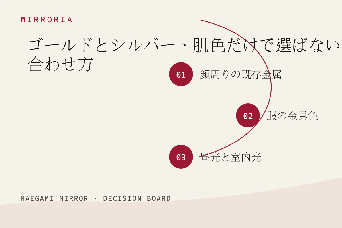 ゴールドとシルバー、肌色だけで選ばない合わせ方の3つの判断軸
