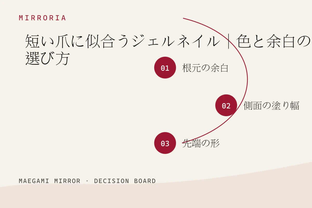 短い爪に似合うジェルネイル|色と余白の選び方の3つの判断軸