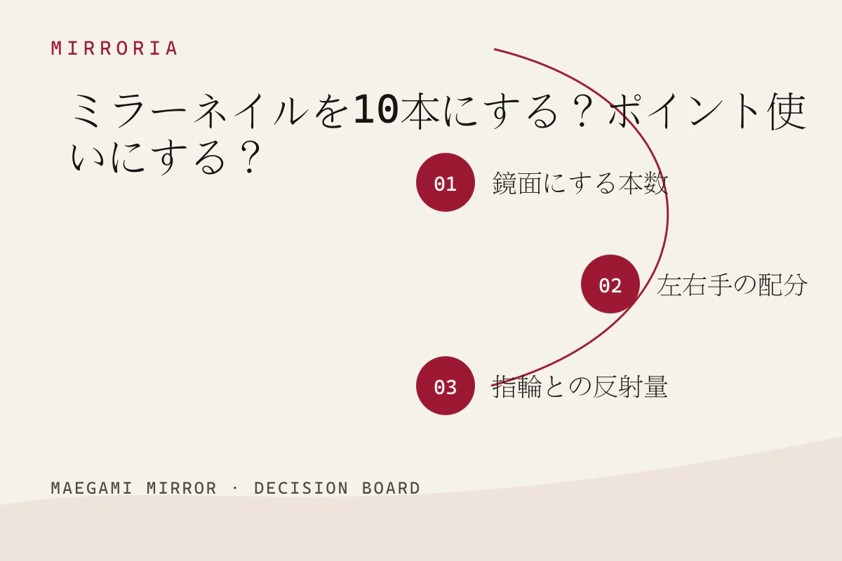 ミラーネイルを10本にする？ポイント使いにする？の3つの判断軸