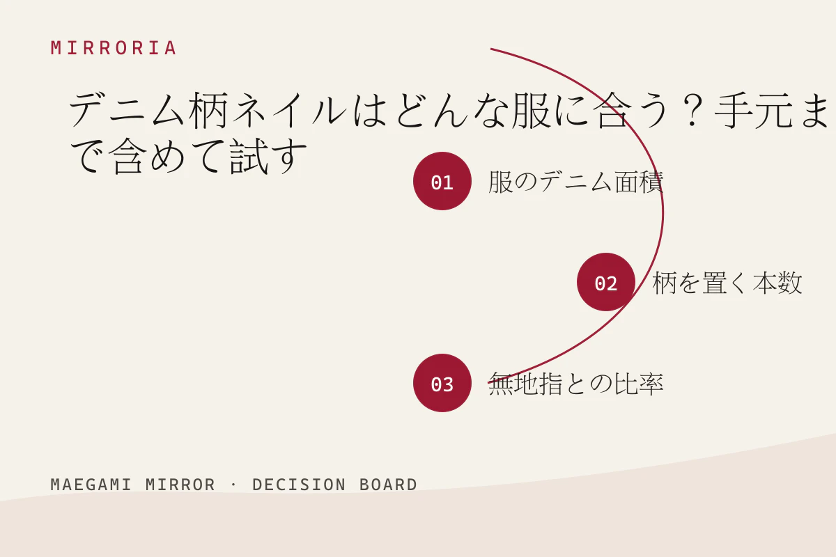 デニム柄ネイルはどんな服に合う？手元まで含めて試すの3つの判断軸